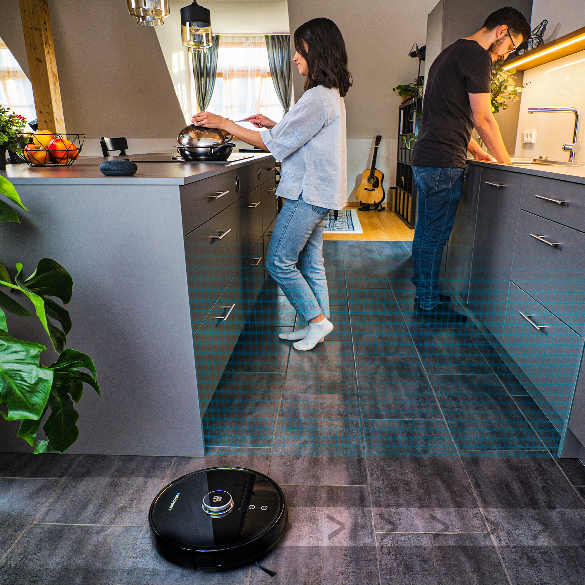 Blaupunkt Bluebot navigeren door drukte